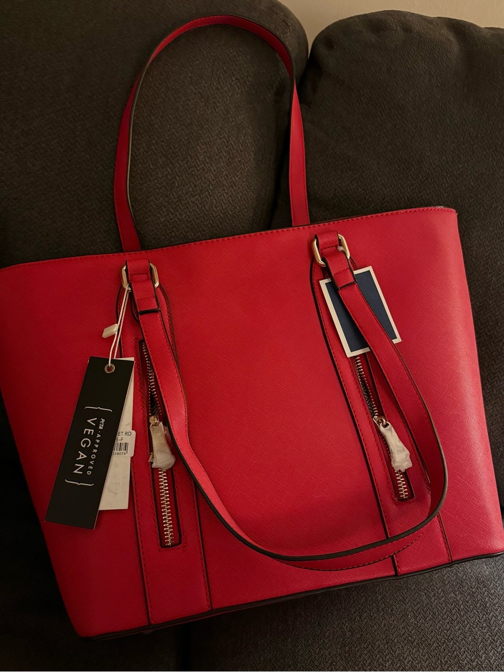 Isabelle Classic Red Tote with Removable Pouch — Women's Shoulder Bag, BNWT - Picture 6 of 15